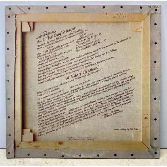 Jim Reeves Am I That Easy to Forget Country Vinyl LP with Poster Insert RCA 70s - Picture 5 of 7